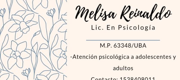 Melisa Reinaldo Licenciada en Psicología en Berazategui